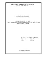 ÁP DỤNG bài tập bổ TRỢ  TRÊN địa HÌNH tự NHIÊN, NHẰM NÂNG CAO THỂ lực CHOĐỘI TUYỂN VOVINAM 