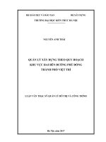 Quản lý xây dựng theo quy hoạch khu vực hai bên đường phù đổng thành phố việt trì (tt) 