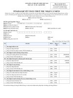 7. Tờ khai quyết toán thuế TNCN từ thu nhập khác