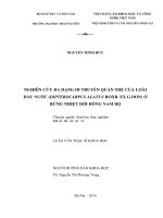 Nghiên cứu đa dạng di truyền quần thể của loài dầu nước (Dipterocarpus alatusroxb. Ex G. Don) ở rừng nhiệt đới Đông Nam Bộ (LV thạc sĩ)