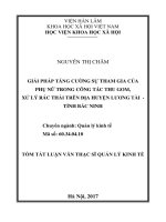 Giải pháp tăng cường sự tham gia của Phụ nữ trong công tác thu gom, xử lý rác thải trên địa bàn huyện Lương Tài  tỉnh Bắc Ninh (tt)