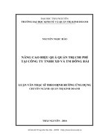 Nâng cao hiệu quả quản trị chi phí tại Công ty Trách nhiệm Hữu hạn Xây dựng và Thương mại Đông Hải (LV thạc sĩ)