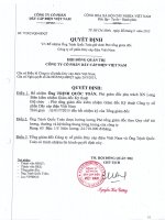 Quyết định của HĐQT về việc bổ nhiệm ông Trịnh Quốc Toản giữ chức Phó tổng Giám đốc cty CADIVI quyyt_yynh_hyqt