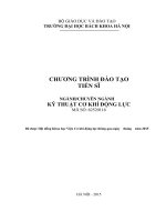 CHƯƠNG TRÌNH ĐÀO TẠO TIẾN SĨ NGÀNH/CHUYÊN NGÀNH KỸ THUẬT CƠ KHÍ ĐỘNG LỰC