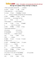Bài tập trắc nghiệm Tiếng Anh lớp 5 có đáp án