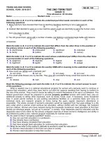 Đề và đáp an Tiếng Anh 12 thi học kỳ 2 năm 2017 | THPT Trung Giã DE 160