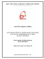 Xây Dựng Công Cụ Nhận Dạng Tấn Công Ứng Dụng WordPress Dựa Trên Sự Bất Thường (tt)