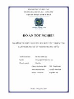 Nghiên cứu chế tạo vật liệu BENTONITE biến tính và ứng dụng xử lý AMONI trong nước 