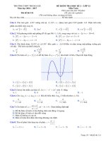Đề và đáp án thi học kì 2: Văn 12 và Toán 12 | THPT Trung Giã 121