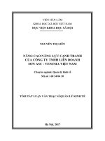 Nâng cao năng lực cạnh tranh của Công ty TNHH Liên doanh sơn ASCVENUSIA Việt Nam (tt)