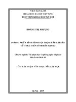 Phòng ngừa tình hình tội trộm cắp tài sản từ thực tiễn tỉnh Bắc Giang (tt)