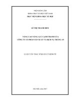 Nâng cao năng lực cạnh tranh của Công ty cổ phần sản xuất và dịch vụ Tràng An