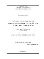 Thực hiện Chính sách phổ cập giáo dục cho trẻ mầm non năm tuổi từ thực tiễn tỉnh Cao Bằng