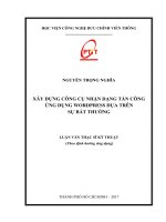 Xây Dựng Công Cụ Nhận Dạng Tấn Công Ứng Dụng WordPress Dựa Trên Sự Bất Thường (LV thạc sĩ)