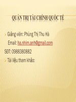 SLIDE QUẢN TRỊ tài CHÍNH QUỐC tế
