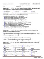 Đề và đáp an Tiếng Anh 12 thi học kỳ 2 năm 2017 | THPT Trung Giã DE 229