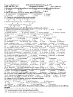 Đề và đáp án học kì 2 lớp 10: GDCD-SINH-ANH | THPT Trung Giã Anh 10