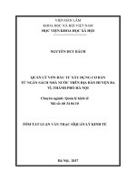 Quản lý vốn đầu tư xây dựng cơ bản từ ngân sách nhà nước trên địa bàn huyện ba vì, thành phố hà nội (tt)