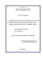 Giải pháp tăng cường sự tham gia của Phụ nữ trong công tác thu gom, xử lý rác thải trên địa bàn huyện Lương Tài  tỉnh Bắc Ninh (LV thạc sĩ)