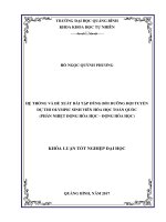 Hệ thống và đề xuất bài tập dùng bồi dưỡng đội tuyển dự thi olympic sinh viên hoá học toàn quốc (phần nhiệt động hoá học   động hoá học)