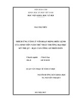 Thích ứng tâm lý với hoạt động điều lệnh của sinh viên năm thứ nhất trường Đại học Kỹ thuật – Hậu cần Công an nhân dân