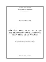 Bất đẳng thức và bài toán cực trị trong lớp các đa thức và phân thức hệ số nguyên (LV thạc sĩ)
