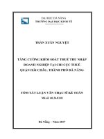 Tăng cường kiểm soát thuế thu nhập doanh nghiệp tại cục thuế quận hải châu, thành phố đà nẵng (tt) 