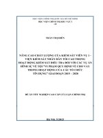 Nâng cao chất lượng của KSV Vụ 1 – VKSNDTC trong hoạt động kiểm sát điều tra các vụ án hình sự về tội: “Vi phạm quy định về cho vay trong hoạt động của các tổ chức tín dụng” – Giai đoạn 2015 – 2020”