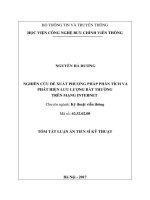 Nghiên cứu đề xuất phương pháp phân tích và phát hiện lưu lượng bất thường trên mạng internet (tt)