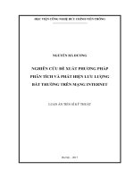 Nghiên cứu đề xuất phương pháp phân tích và phát hiện lưu lượng bất thường trên mạng internet 