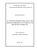 Tư tưởng hồ chí minh về độc lập, tự chủ trong quan hệ quốc tế và ý nghĩa của nó đối với việt nam hiện nay 