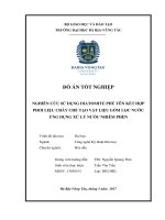 Nghiên cứu sử dụng diatomite phú yên kết hợp phối liệu cháy chế tạo vật liệu gốm lọc nước ứng dụng xử lý nước nhiễm phèn 