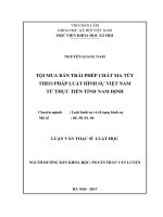 Tội mua bán trái phép chất ma túy theo pháp luật hình sự Việt Nam từ thực tiễn tỉnh Nam Định