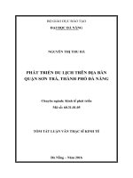 Phát triển du lịch trên địa bàn quận sơn trà, thành phố đà nẵng (tt) 