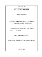 Phiên tòa xét xử sơ thẩm vụ án hình sự từ thực tiễn thành phố Hà Nội