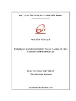 Ứng Dụng Random Forest Nhận Dạng Lỗi Cho Cloud Computing Iaas (LV thạc sĩ)