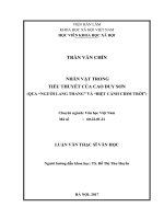 Nhân vật trong tiểu thuyết của cao duy sơn (qua “người lang thang” và “biệt cánh chim trời”)