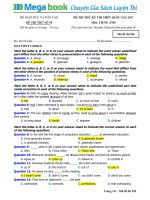 10 DAP AN DE THI THU SO 10