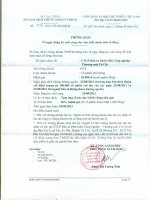 Thông Báo về ngày cuối cùng cho việc chốt danh sách cổ đông tạm chi cổ tức lần 1 năm 2011