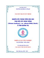 nghiên cứu thành phần hóa học tinh dầu cây húng trắng (ocimum basilicum l  var  pilosum (willd ) benth ) ở tỉnh quảng trị 