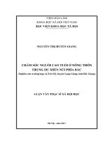 Chăm sóc người cao tuổi ở nông thôn trung du miền núi phía bắc (nghiên cứu trường hợp xã yên mỹ, huyện lạng giang, tỉnh bắc giang)