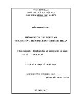 Phòng ngừa tình hình tội phạm về tham nhũng trên địa bàn tỉnh Bình Thuận (LV thạc sĩ)