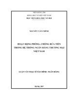 Hoạt động phòng, chống rửa tiền trong hệ thống NHTM Việt Nam