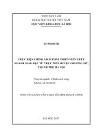 Thực hiện chính sách phát triển viên chức ngành giáo dục từ thực tiễn huyện chương mỹ, thành phố hà nội (tt) 