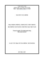 Hoạt động phòng, chống rửa tiền trong hệ thống NHTM việt nam (tt) 