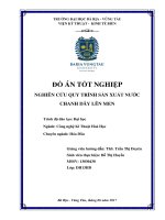 Nghiên cứu quy trình sản xuất nước chanh dây lên men 