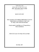 Tội lạm dụng tín nhiệm chiếm đoạt tài sản theo pháp luật hình sự việt nam từ thực tiễn tỉnh thanh hóa tt 