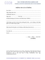 Các tài liệu phục vụ Hội nghị Đại hội đồng Cổ đông thường niên năm 2014 Thong tin co dong