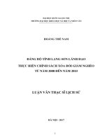 Đảng bộ tỉnh lạng sơn lãnh đạo thực hiện chính sách xóa đói giảm nghèo từ năm 2000 đến năm 2015 