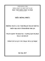 Phòng ngừa tình hình tội phạm về tham nhũng trên địa bàn tỉnh Bình Thuận (tt)